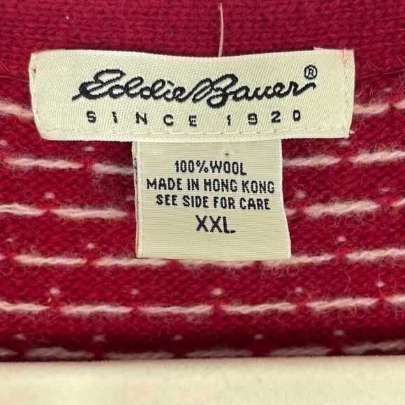 Vintage Eddie Bauer 100% Wool Fair Isle Heart Sweater Vest Women's Size XXL - Picture 8 of 9
